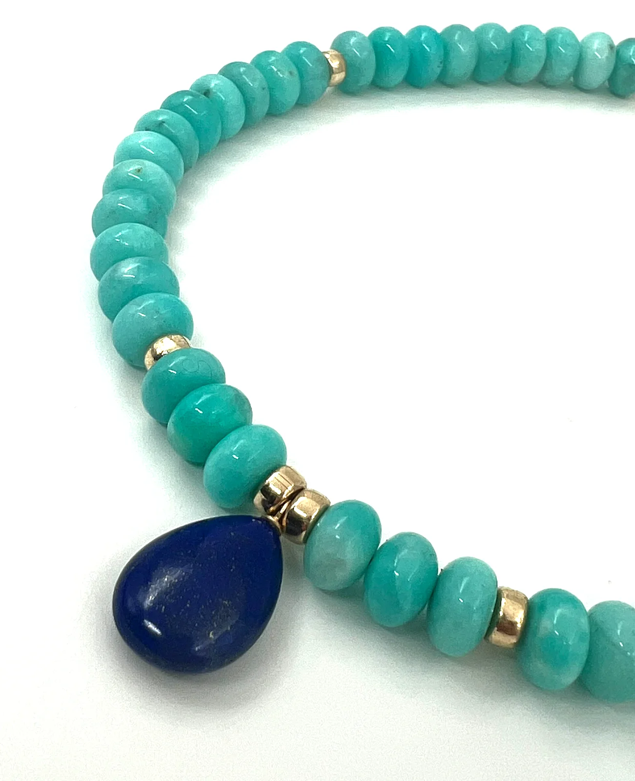 Collier amazonite, lapis lazuli et gold filled