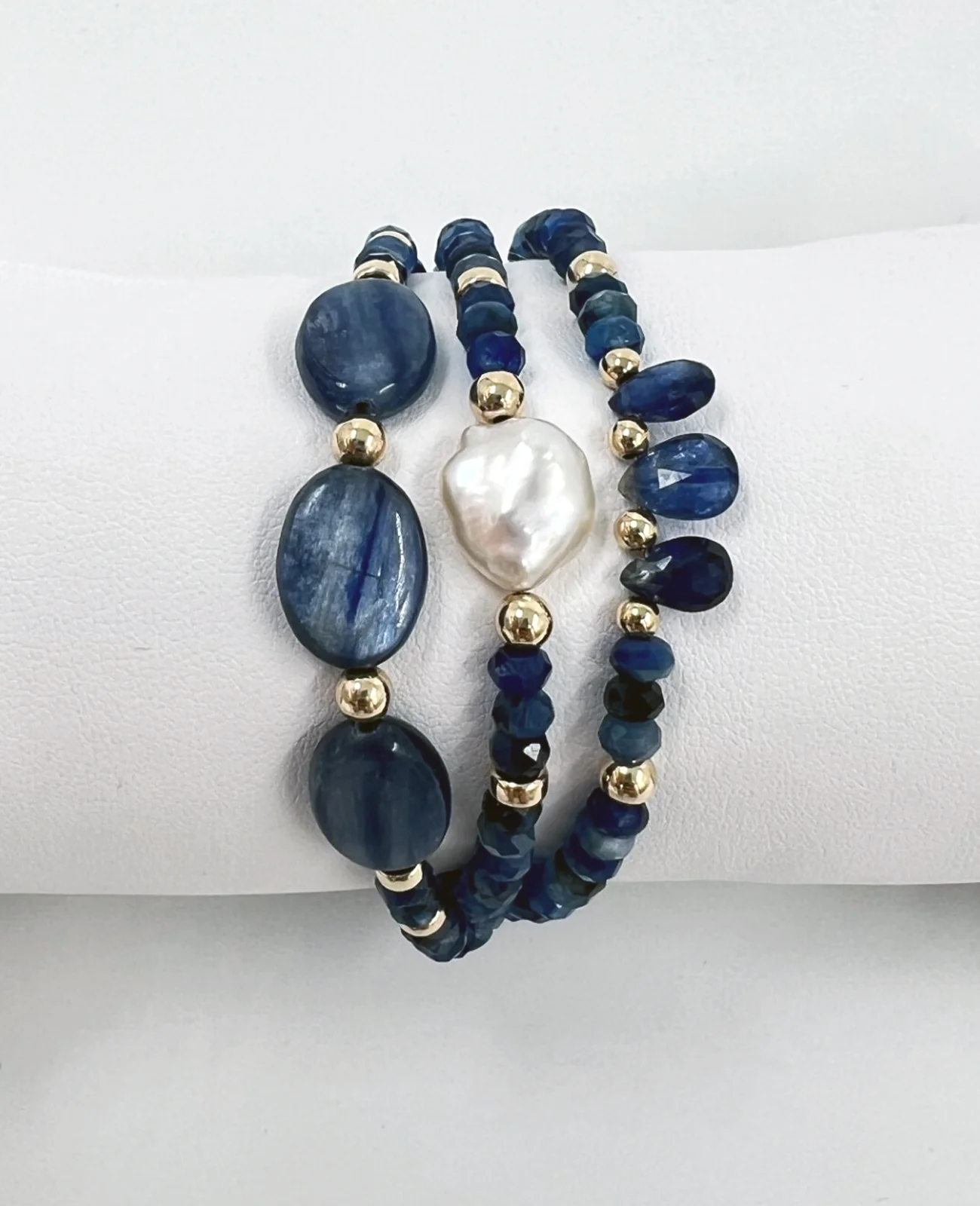 Bracelet cyanite, keishis et gold filled