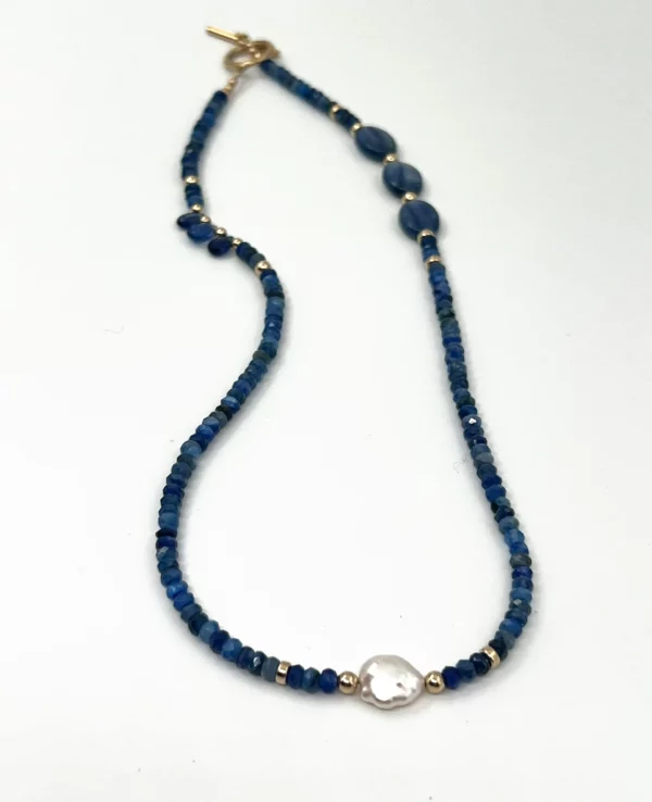 Bracelet cyanite, keishi & gold filled – Image 2