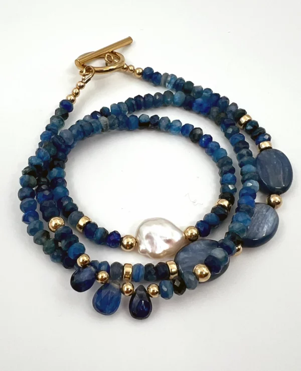 Bracelet cyanite, keishi & gold filled – Image 3