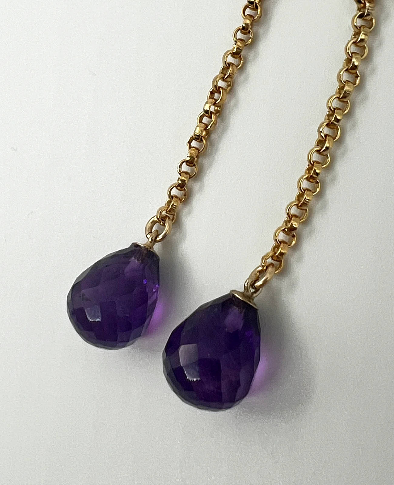 Boucles d'oreilles améthyste et gold filled