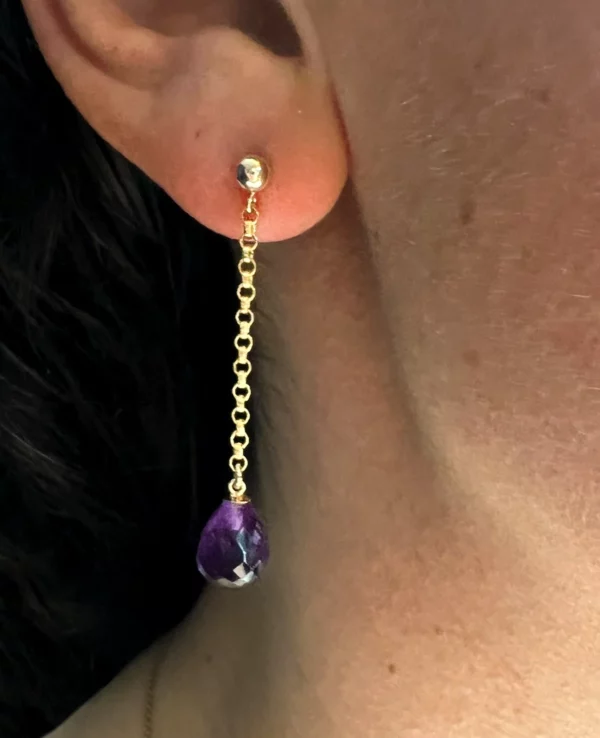 Boucles d'oreilles améthyste et gold filled