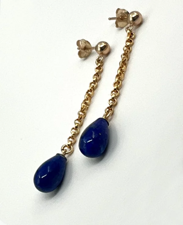 Boucles d'oreilles lapis lazuli gold filled