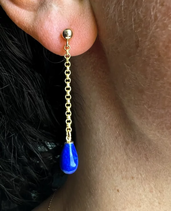 Boucles d'oreilles lapis lazuli gold filled
