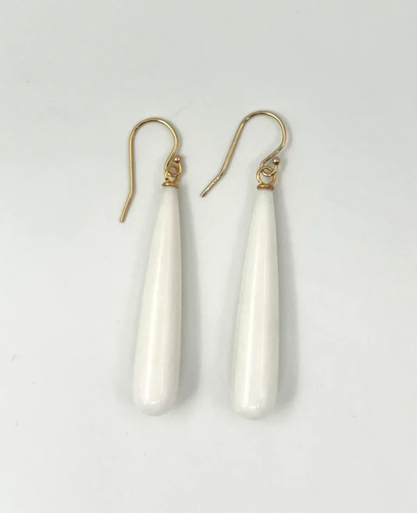 Boucles d'oreilles cacholong et gold filled