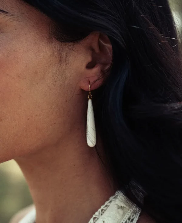 Boucles d'oreilles cacholong & gold filled – Image 2