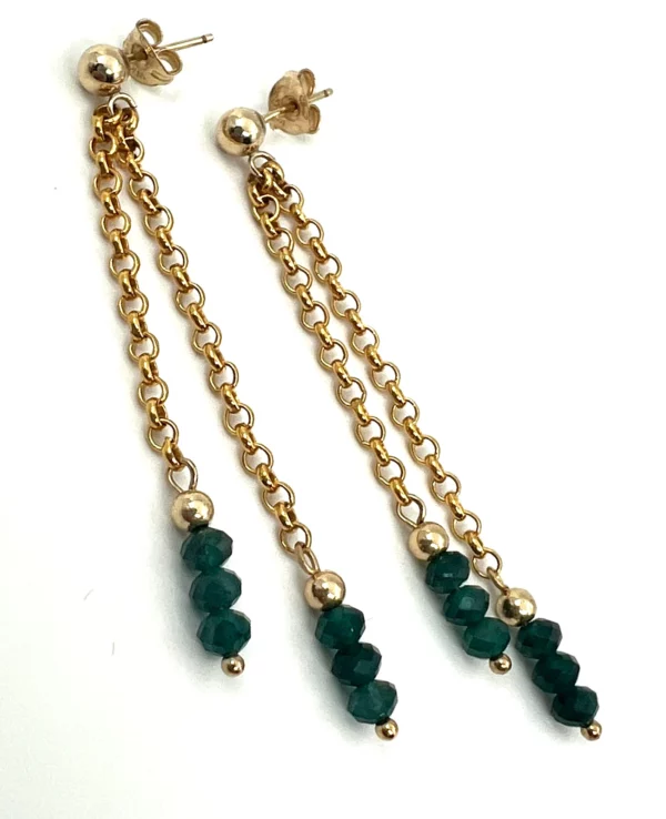 Boucles d’oreilles grandidiérite & gold filled – Image 2