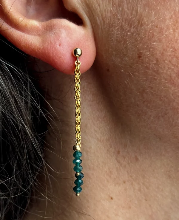 Boucles d’oreilles grandidiérite & gold filled – Image 4