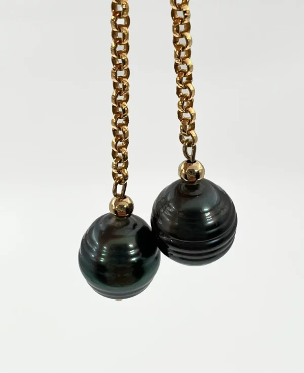 Boucles d'oreilles perle de Tahiti et gold filled