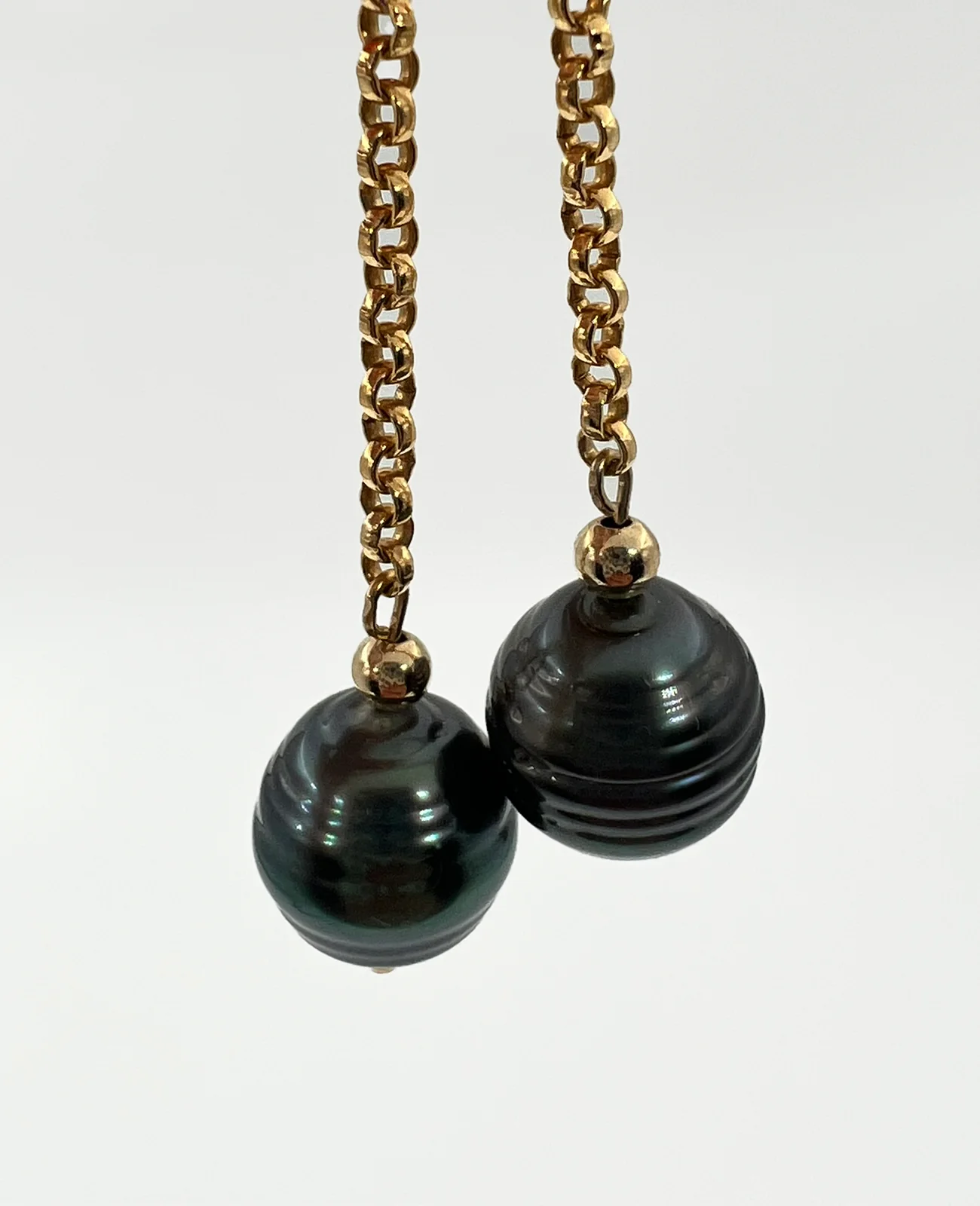 Boucles d'oreilles perle de Tahiti et gold filled