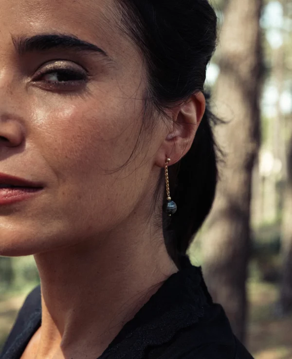 Boucles d’oreilles perles de Tahiti & gold filled – Image 3