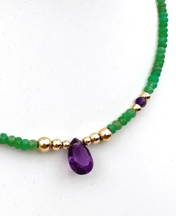 Chocker grenat, perles de culture gold filled