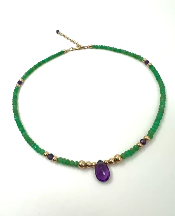 Chocker grenat, perles de culture gold filled