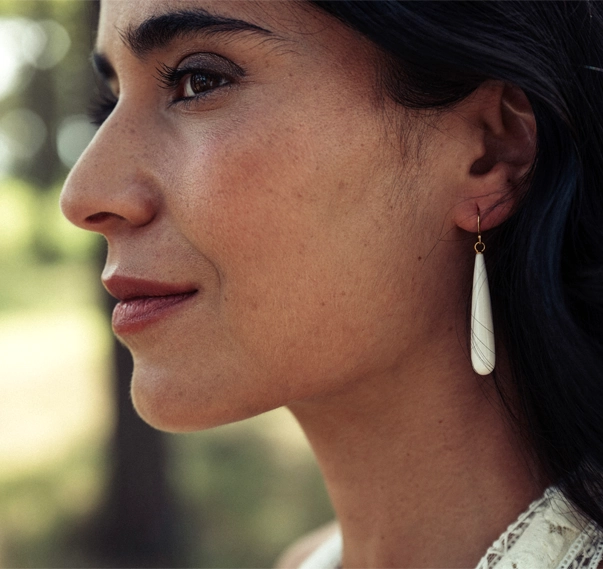 Boucles d'oreilles cacholong Farouche